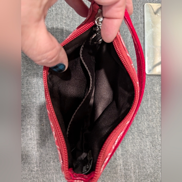 Coach Poppy Wristlet/Clutch, 8x5x1", Red/Pink/Silver EUC - Picture 9 of 13